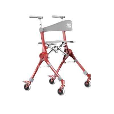 Vocic Z35 PackGo red and silver lightweight folding rollator walker