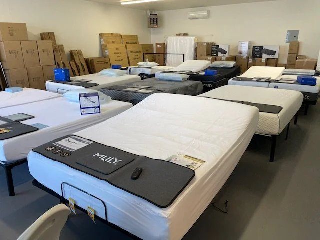 Route 66 Sleep & Home Center warehouse showroom — no retail overhead